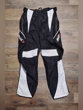 Bilt Black and White Motorcycle Performance Pants Boy's Size: 24Y